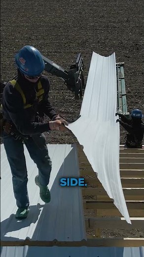Roofing a 36' x 64' Pole Barn #construction #roofing #polebarn #howto #barn #shorts