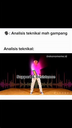Ekonomeme ID on Instagram: "Ada yang bilang analisis teknikal kelihatan gampang, tapi saat mulai masuk ke dalamnya, indikator muncul satu per satu dan bikin bingung harus mulai dari mana. Mulai saja dari support dan resistance. Support adalah area pantulan saat harga turun, resistance adalah area tertahan saat harga naik. Setelah itu lihat moving average untuk tahu arah tren. Jika harga di atas garis, tren naik. Jika di bawah, tren turun. Tiga hal ini sudah cukup memberi gambaran awal ke mana ha