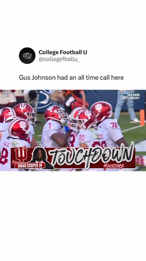 College Football U on Instagram: "GUS JOHNSON GAVE THIS CALL EVERYTHING HE HAD 💀 Omar Cooper just had one of the best catches of the season with the game and undefeated season on the line."