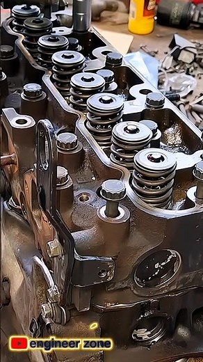 Valve Spring Setup on Cylinder Head 🔥 Mechanic POV #engineering #shorts