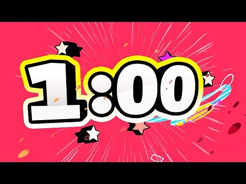 Fun 1 Minute Countdown Timer Colorful Cartoon Text