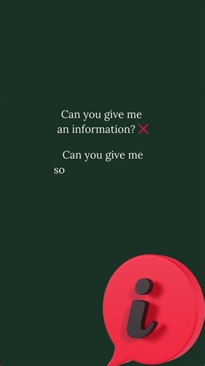 Can I have "an information"? ❌ #GrammarMistake #LearnEnglish #Shorts