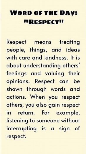 Word of the Day: Respect | Simple English Vocabulary #englishwordoftheday #learnenglish