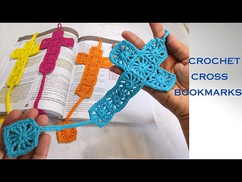 HOW TO CROCHET A CROSS BOOKMARK EASY ✔ CROCHET CROSS FOR EASTER✔ CROCHET CROSS FOR CHRISTMAS ✔