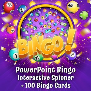 Bingo Powerpoint Game With Interactive Spinner – Printable & Digital Cards (family • Classroom • Team Building • Virtual) - Etsy