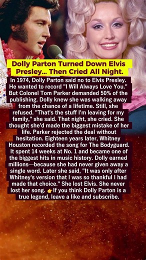 Dolly Parton Turned Down Elvis Presley... Then Cried All Night.