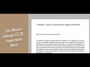 Tuto Minutes - Importation Word pour InDesign