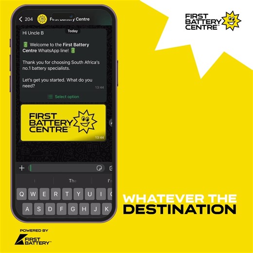 Finding your nearest First Battery Centre is so easy. Just send us a ‘Hi’ on WhatsApp at https://bit.ly/4i2J20h, follow the prompts and locate power near you. | First Battery Centre | Facebook