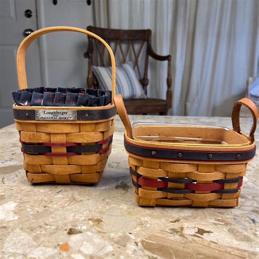 Vintage Longaberger Baskets (2) 1993 Inaugural and 1993 All Star Country Decor - Etsy