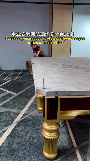 Professional installation team on-site installation of billiard tables, one-stop service in place