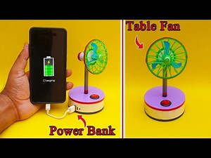 How To Make A Rechargeable Table Fan At Home | Homemade Table Fan & Power Bank | Power Bank| Fan DIY