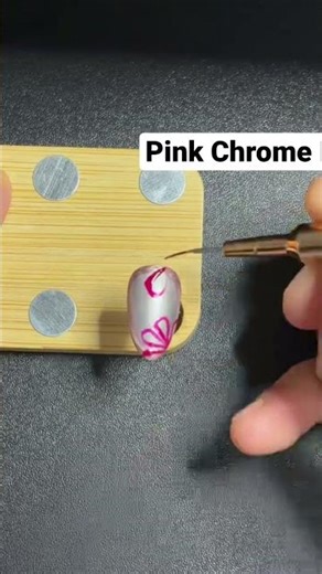 Easy Chrome Flower Nail Art Tutorial 🌸✨ #day5 #nailart #shorts #nailtutorial #satisfying