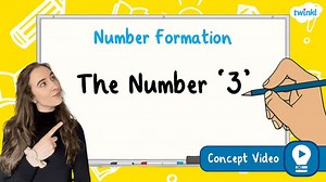 The Number '3' (Three) | Number Formation Handwriting Concept Video