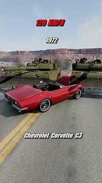 Old cars vs 2 Tanks #game #beamng