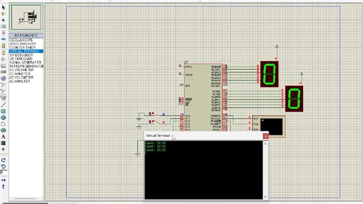 Proteus仿真演示通过串口发送数据给虚拟终端