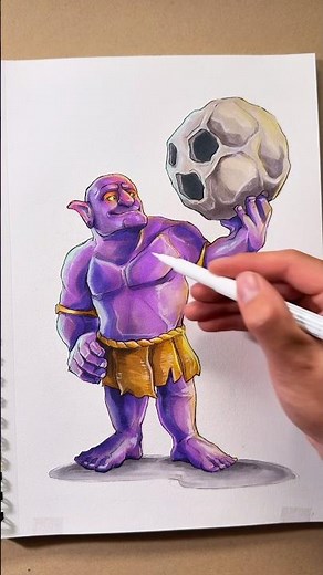 Drawing Bowler from Clash Royale #drawing #clashroyale #bowler #process