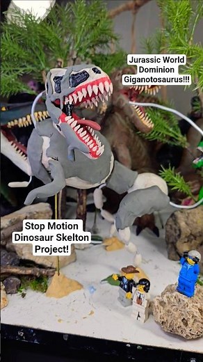 Jurassic World Rebirth Stop Motion - Dinosaur Giganotosaurus Toy Sculpting #shorts