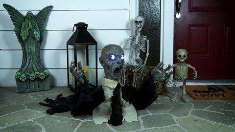 Northlight LED Lighted and Animated Zombie Halloween Decoration - 19" - White Lights