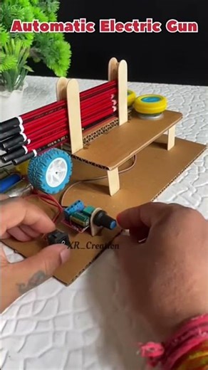 Automatic Electric Gun ⚡🔌 #experiment #hacks #simple #new #amazing #ideas #schoolproject