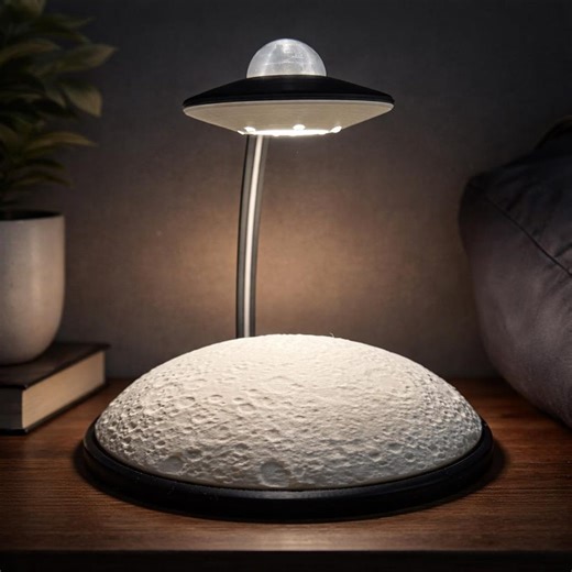 UFO Moon Lamp – 3D Printed Bedside Light