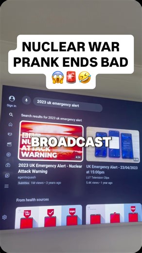 Nuclear war broadcast prank. Try it on your parents 藍 #livit100 #prank #uk #war #funny | Livit100 | Facebook