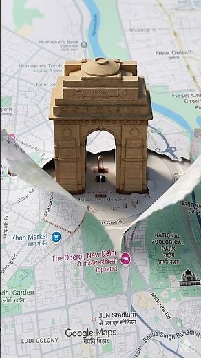 Next Stop: India Gate 📍 | 3D Map Animation #IndiaGate #delhi #mapanimatio @AItadka