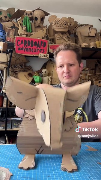 Cardboard Mouse puppet pattern available on my website - CardboardAdventures.co.uk Our most popular, diy craft pattern with illustrated step by step guide is now available! So check it, and our other patterns on our website!! #cardboard #craft #puppet #mouse #puppetry