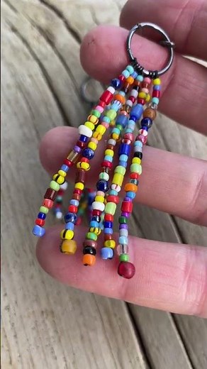 Artisan Rainbow Seed Bead Tassel Earrings #artisanjewelry #handmade
