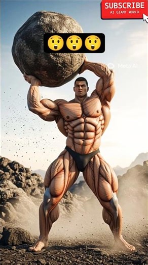 Giant Tallest Bodybuilder Throwing Huge Rock | Ultra HD Cinematic 3D#shortsfeed Action#shorts#ai#