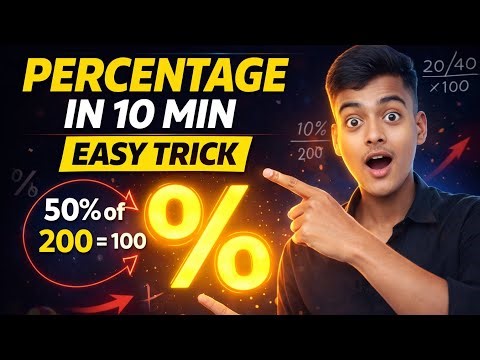 Percentage Tricks | Percentage Basics for Beginners | Percentage Maths in 10 Minutes