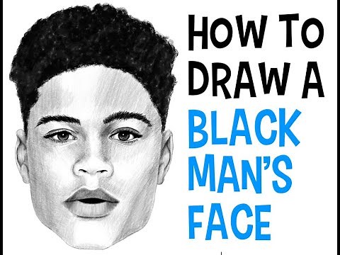 How to Draw a Black Man's Face from the Front Easy Step by Step for Beginners