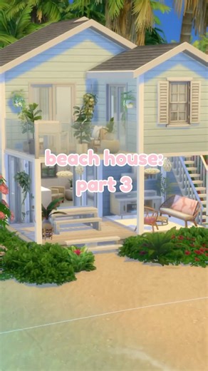 This Sims 4 beach house is ✨boho pottery girlie✨ heaven 🌿🪴