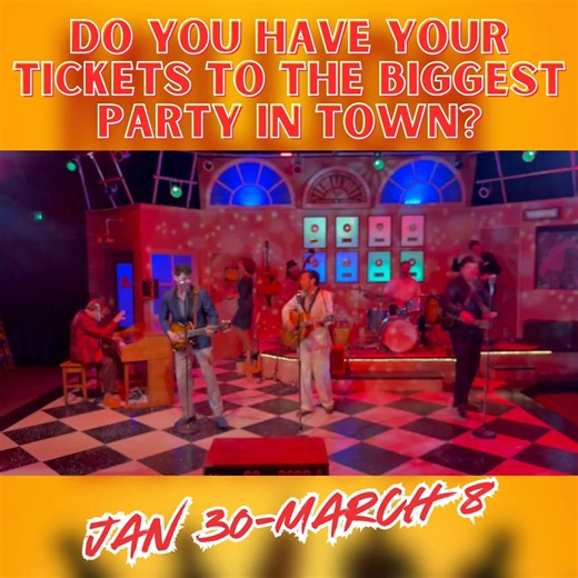 🎸THE BIGGEST PARTY IN SLO STARTS NOW 🎸 If you’re looking for the loudest, liveliest night in town, this is it. MILLION DOLLAR QUARTET is back at SLO REP, and it’s officially the biggest party in SLO. Based on the true story of one legendary night at Sun Records, this high-octane musical brings Elvis Presley, Johnny Cash, Jerry Lee Lewis, and Carl Perkins together for an unforgettable jam session that changed music history. The actors play their instruments live onstage, transforming the theatr
