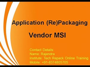 Application Packaging Vendor MSI