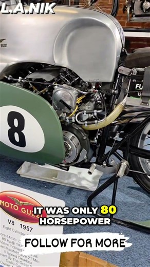 1957 Moto Guzzi V8: 80HP & 14,000 RPM Beast! #shorts