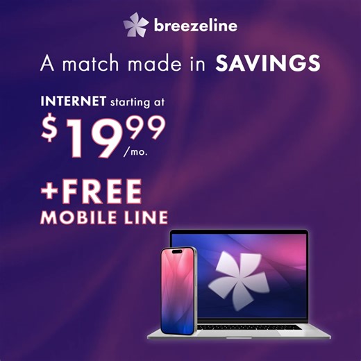 Breezeline’s high-speed Internet, starting at just $19.99/mo. when you add Breezeline mobile, with a free line for a year | Breezeline | Facebook
