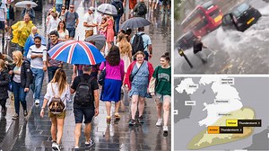 Flash floods break out in London amid amber warning of flooding, power cuts and lightning strikes | LBC