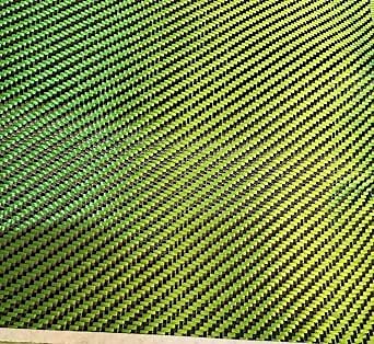 Generic Twill Weave Kevlar Aramid 1500D 3K Carbon Fiber Cloth Fabric 1m*1m (Green+Black)