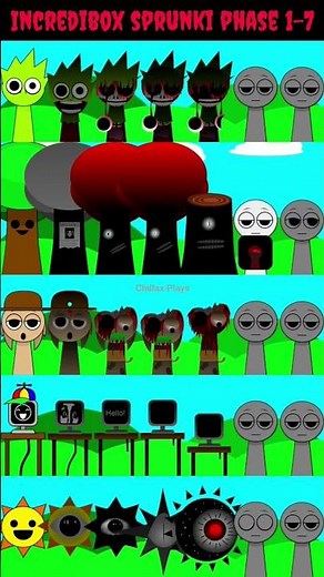 Incredibox Sprunki Phase 1-7 #incredibox #sprunkimod #sprunki #gaming #gameplay #shorts #roblox