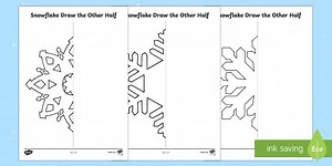 Snowflake Draw the Other Half Worksheets