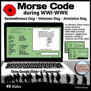 Remembrance Day Morse Code during WWI WWII Veterans Armistice Activities