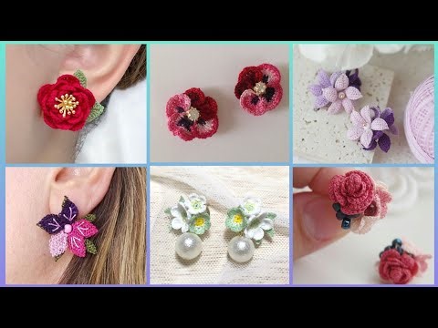 Cozy Style Of Handmade Crochet Flower Blossom Stud Earrings Design 2025-26