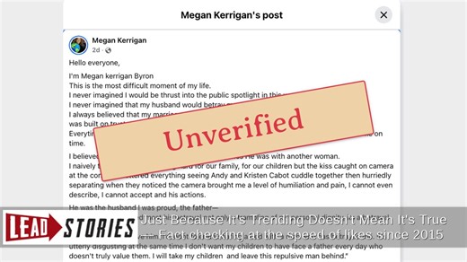 Fact Check: Statement By 'Megan Kerrigan Byron' On Facebook Was NOT Posted By Her Original, Now-Deleted, Account | Lead Stories