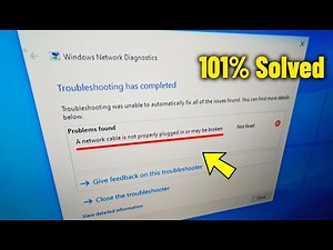 A network cable is not properly plugged in or may be broken on Windows 10/11/8/7 - How To Fix Error✅
