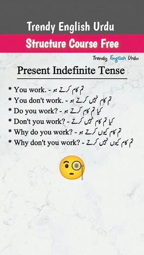 Present Indefinite Tense structure Course Free, #learn #education #English #DawnNews #englishvocabulary | Trendy English Urdu