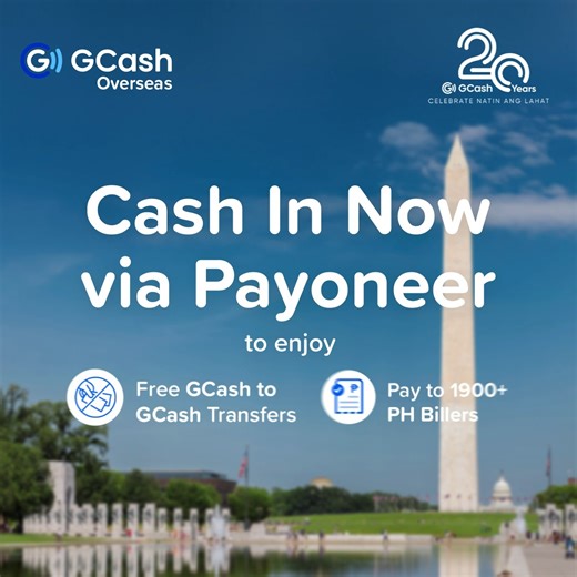 Add money kahit nasa abroad in 5 steps! Link your Payoneer account to enjoy FREE GCash-to-GCash transfers and pay your bills back home with ease. 🤑 Cash in now with Payoneer! 🩵 Supervised by the Bangko Sentral ng Pilipinas. Chat with Gigi inside the GCash app or visit the Help Center to learn more. | GCash