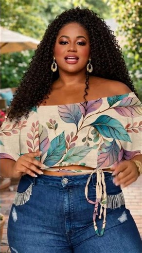 Blusa Cropped Plus Size Transpassada com Amarração | Moda GG que Valoriza 😍