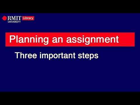Planning an assignment