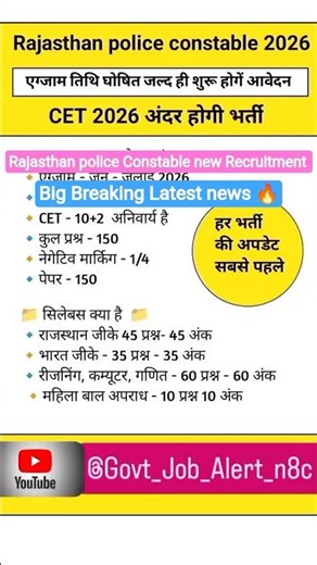 Rajasthan Police Recruitment News 🚨 #rajasthan #rajasthannews #police #new #job #shorts #news #viral