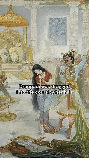Lyra on Instagram: "Disrobing of Draupadi by MV Dhurandhar #art #history Some background on the story: The "Disrobing of Draupadi" is one of the most intense and poignant scenes from the Indian epic, the Mahabharata. Draupadi, the wife of the Pandava brothers, is humiliated in a royal court as part of a gamble gone wrong. This scene is a key moment in the story, illustrating themes of injustice, female dignity, and divine intervention, and it sets in motion the events that ultimately lead to the